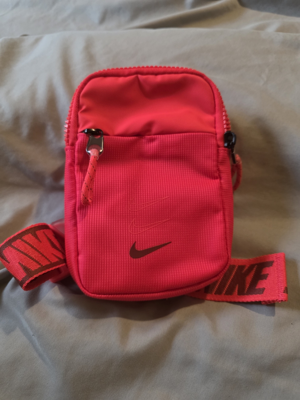 Nike Hot Pink Mini Crossbody Pouch with Black Swoosh